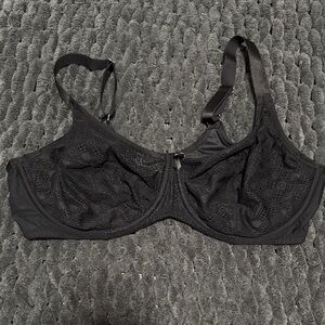 Glamorise Black Lace Underwire Support Bra